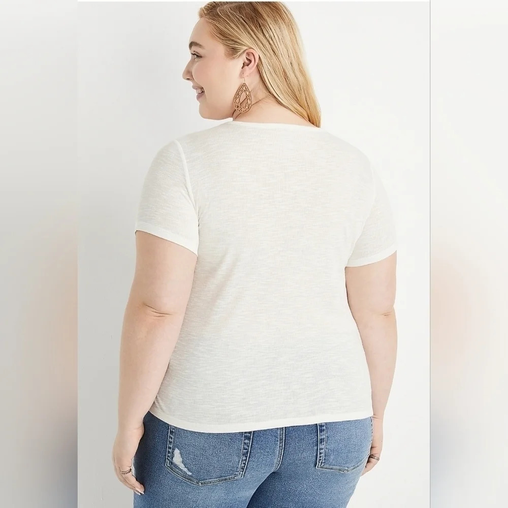 24/7 Flawless Solid  Rib V Neck Tuck In Tee - Picture 2 of 6